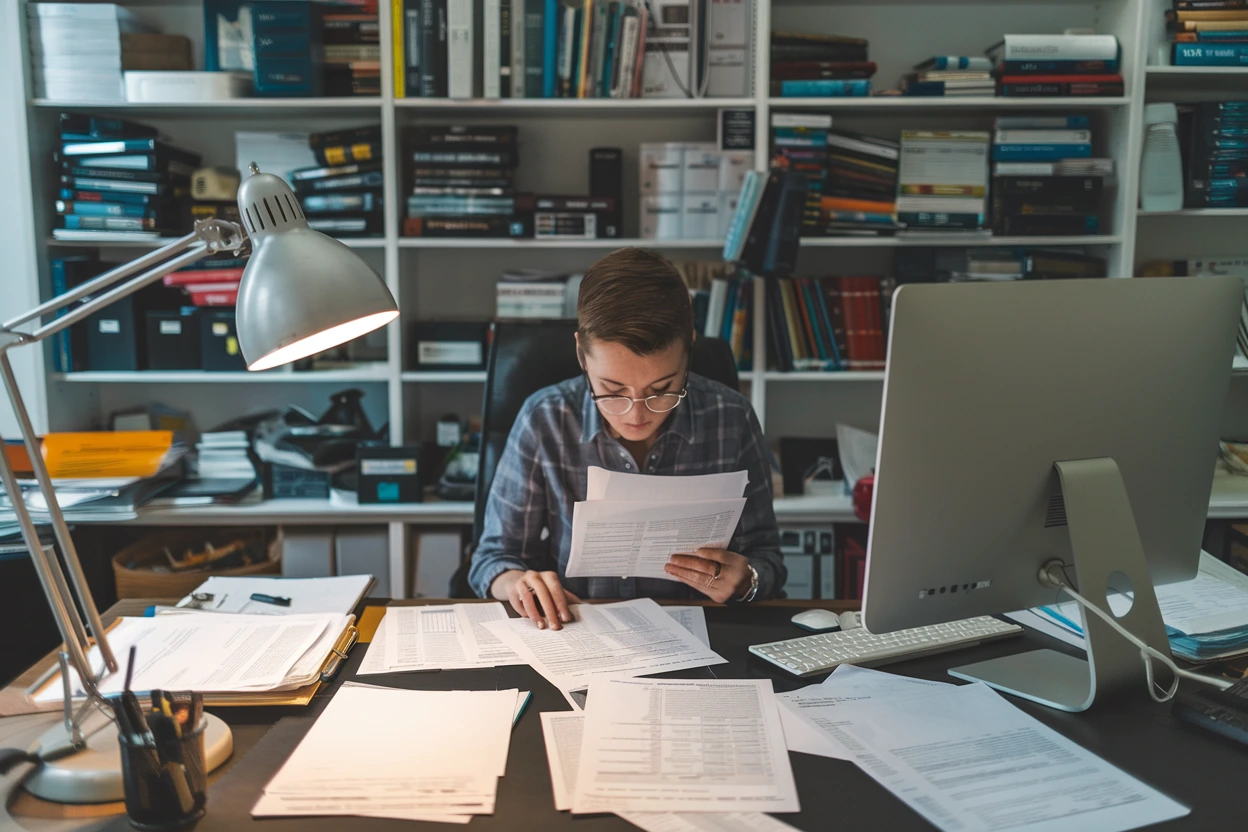 a person working on tax preparation